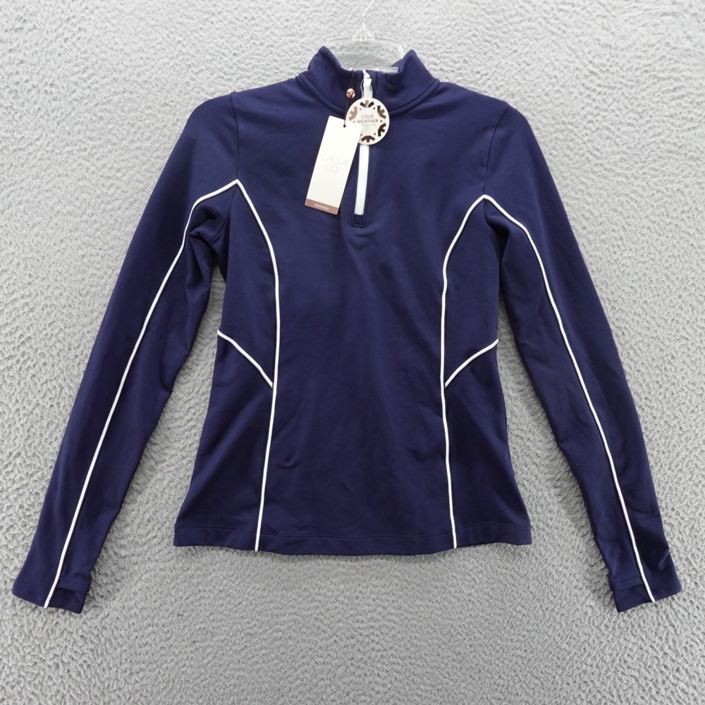 Calia Womens Tipped Cold Dash 1/4 Zip Pullover Opulent Blue Size Small NEW